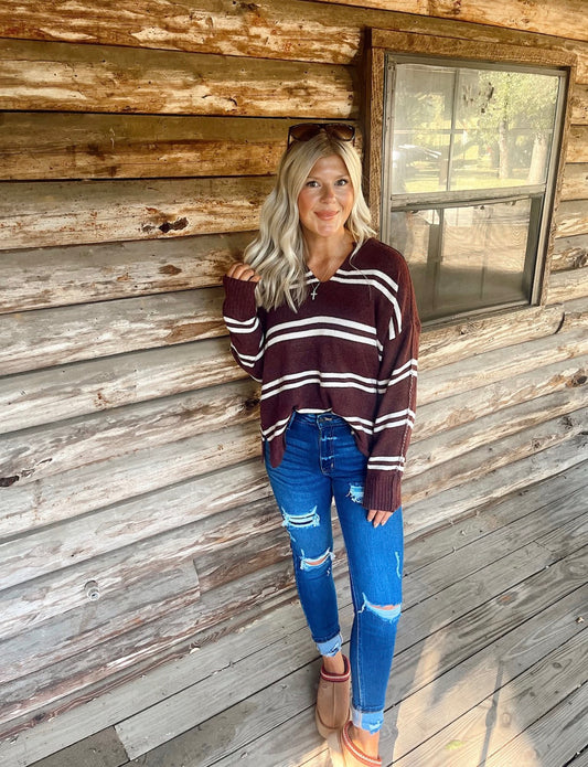 STRIPED KNIT SWEATER
