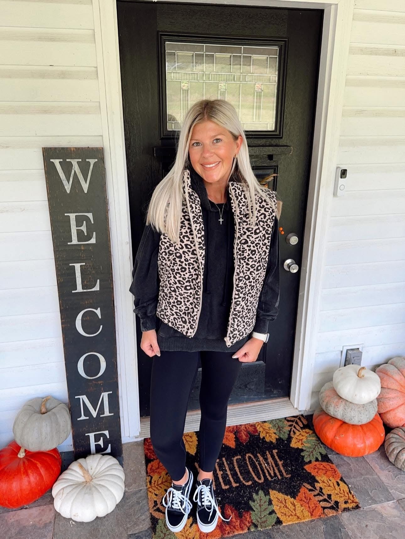 Leopard Print Puffer Vest