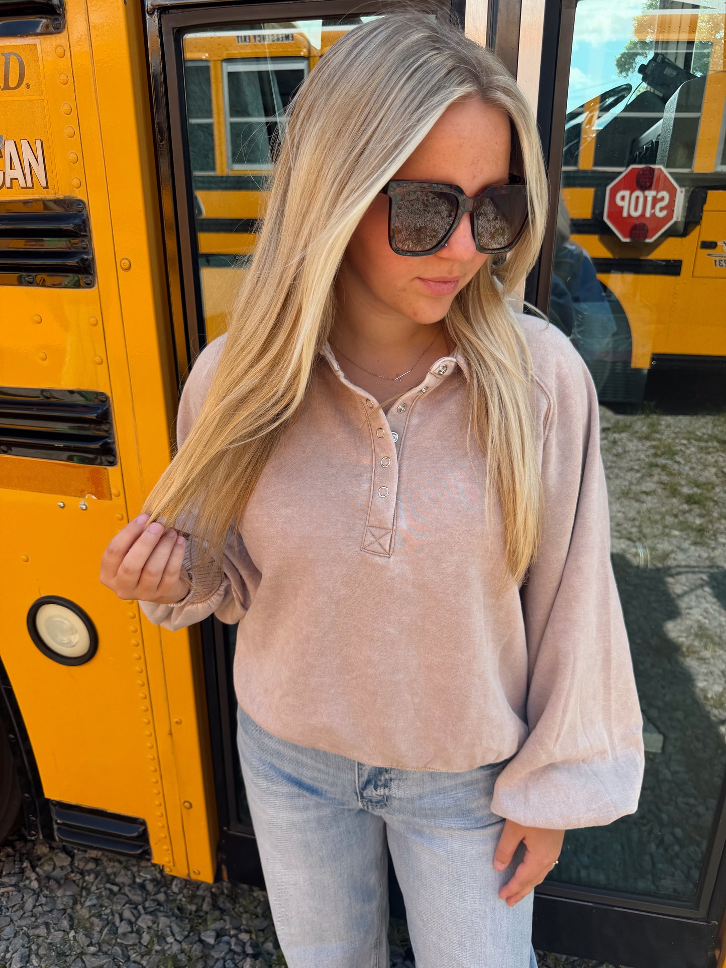 Ash Mocha Button Up Pullover