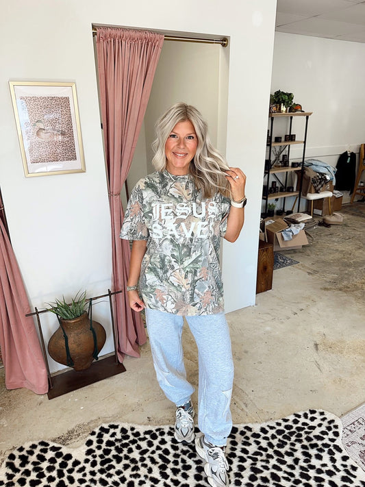 Jesus Saves Camo Tee