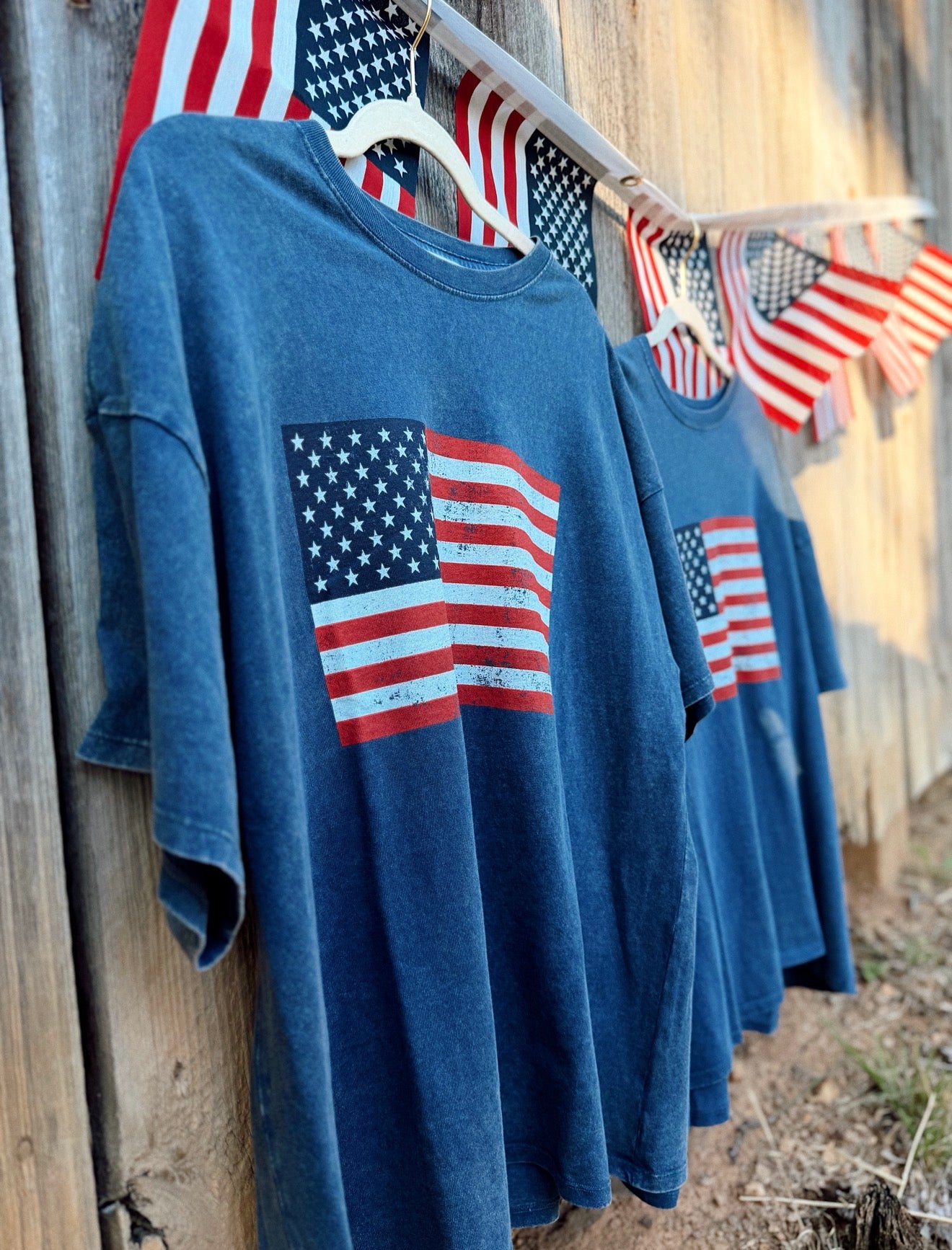 Mineral Washed Flag Graphic Tee