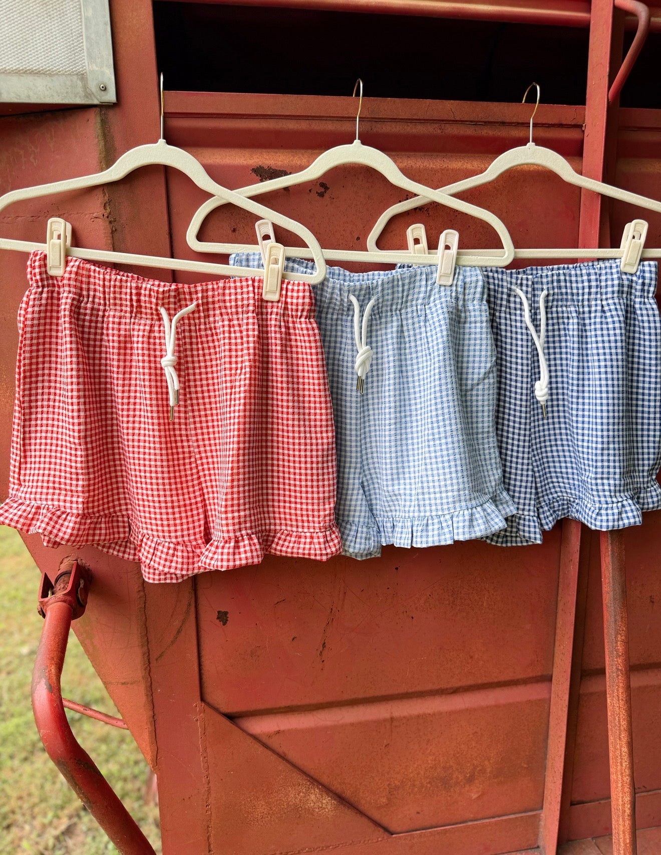 Gingham Ruffle Shorts