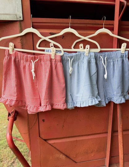Gingham Ruffle Shorts