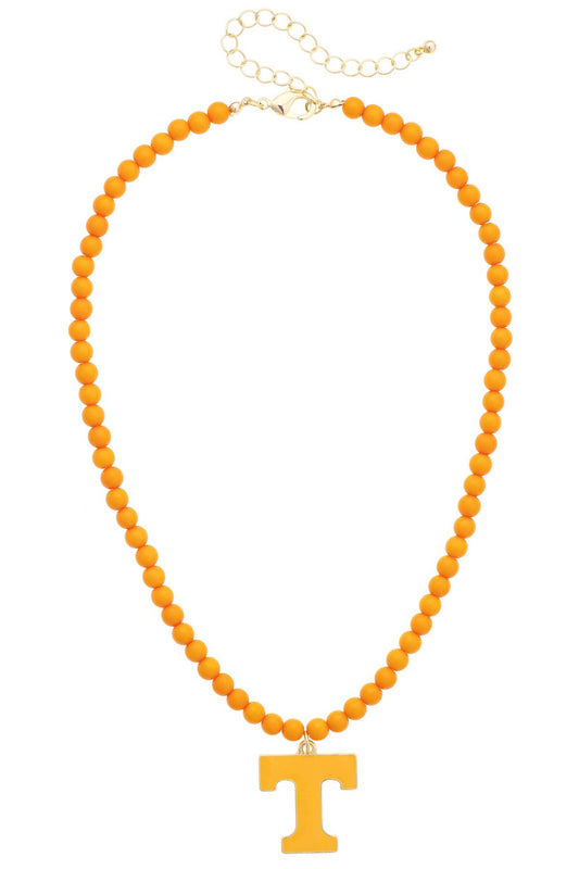 Tennessee Vols Beaded Logo Pendant Necklace