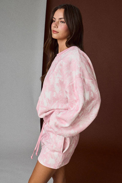 Pink Camo Crewneck Set