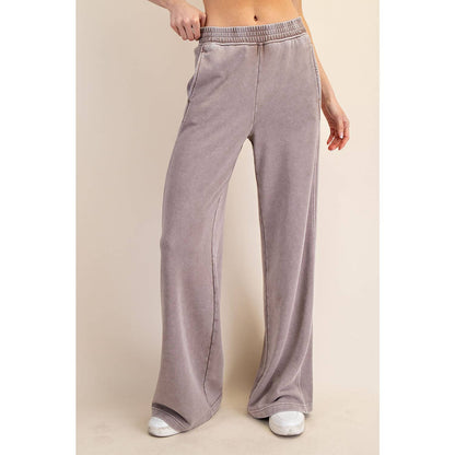 MINERAL WASHED WIDE LEG SWEATPANTS