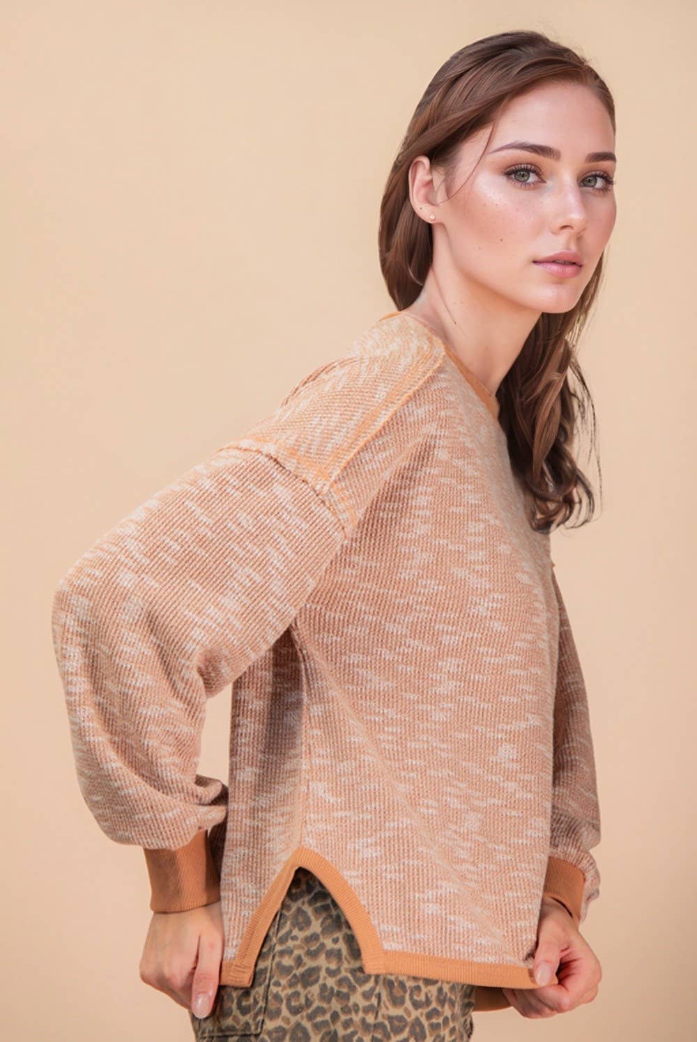 PLUS SIZE Textured Casual Top