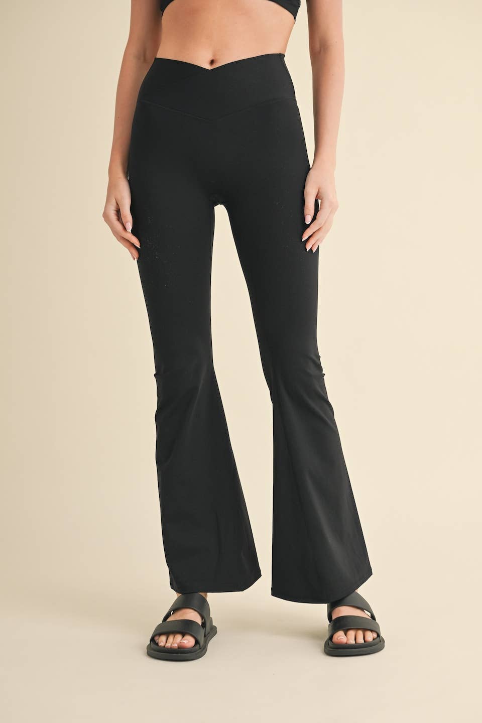 High Waist Crossover Flare Legging