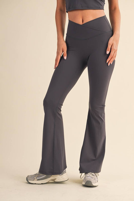 High Waist Crossover Flare Legging