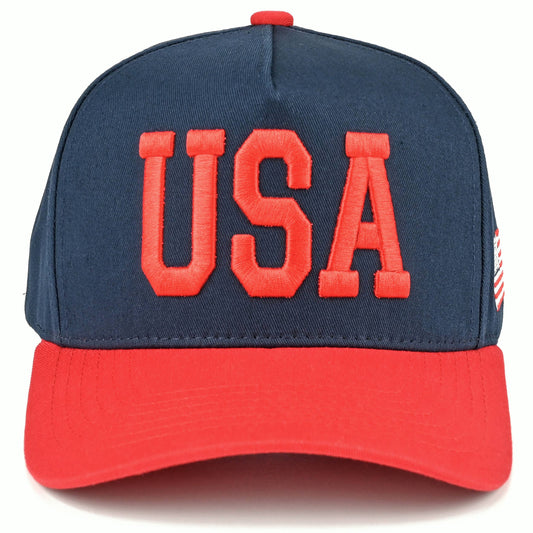 Two-Tone Flag Letter USA Hat
