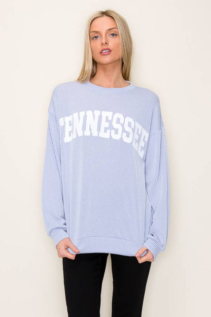Blue Ribbed Tennessee Sweatshirt