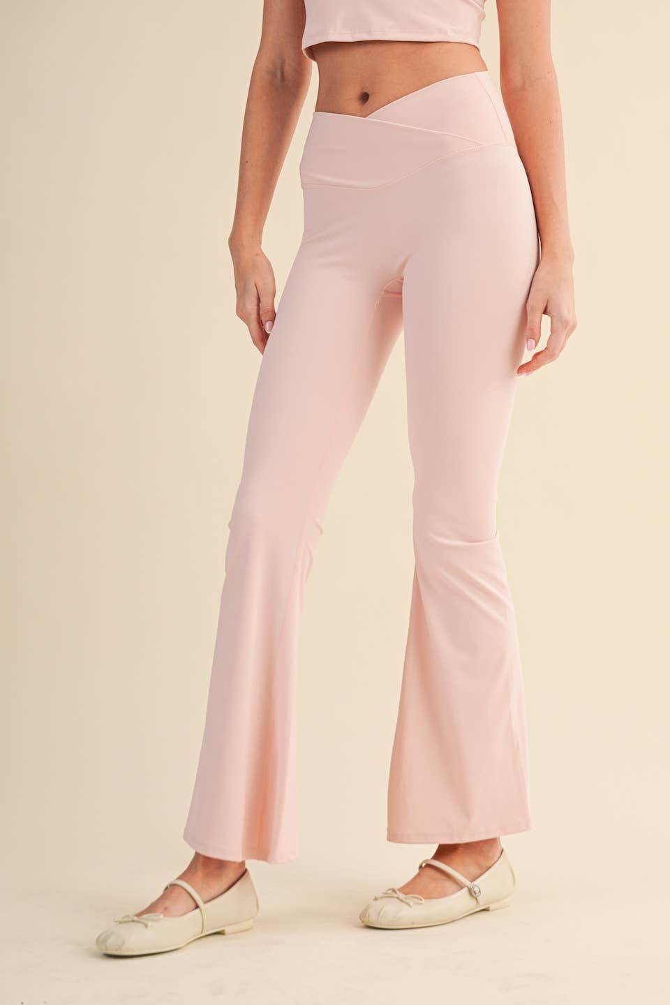 High Waist Crossover Flare Legging