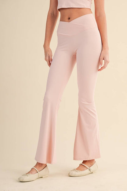 High Waist Crossover Flare Legging