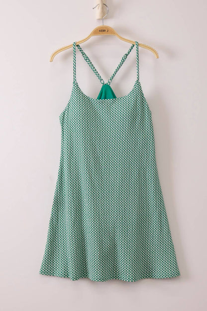 Textured Checkered Tennis Dress