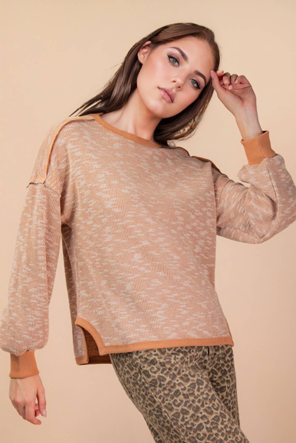 PLUS SIZE Textured Casual Top