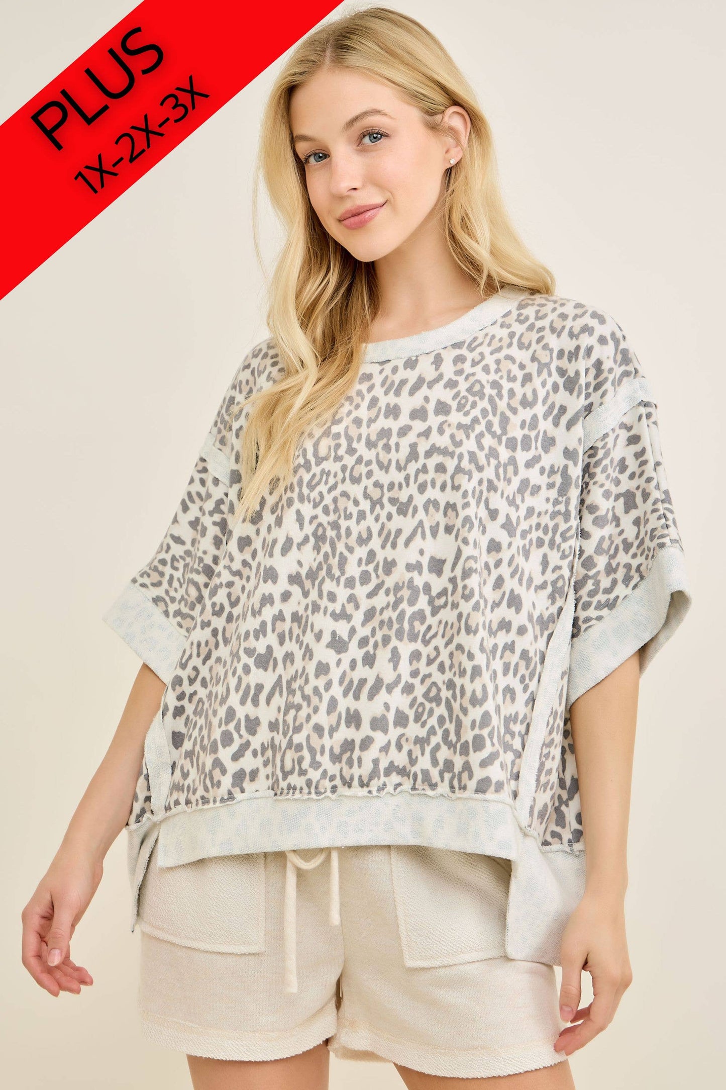 PLUS SIZE Leopard Top