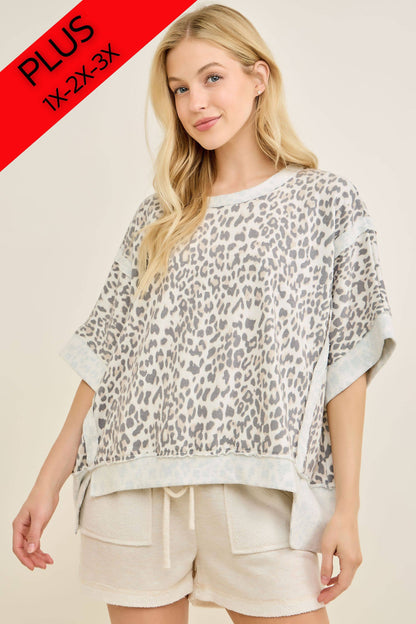 PLUS SIZE Leopard Top