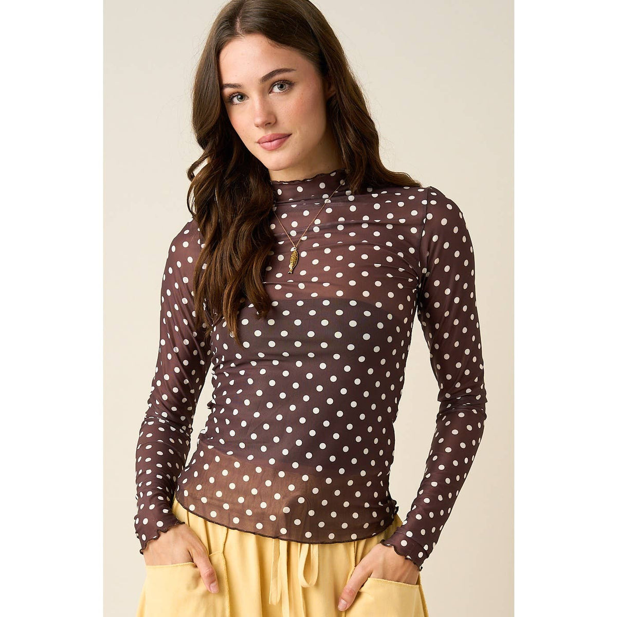 POLKA DOT MESH TOP