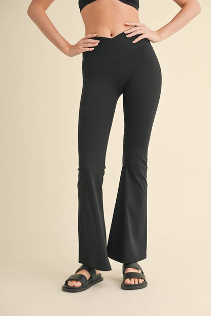 High Waist Crossover Flare Legging
