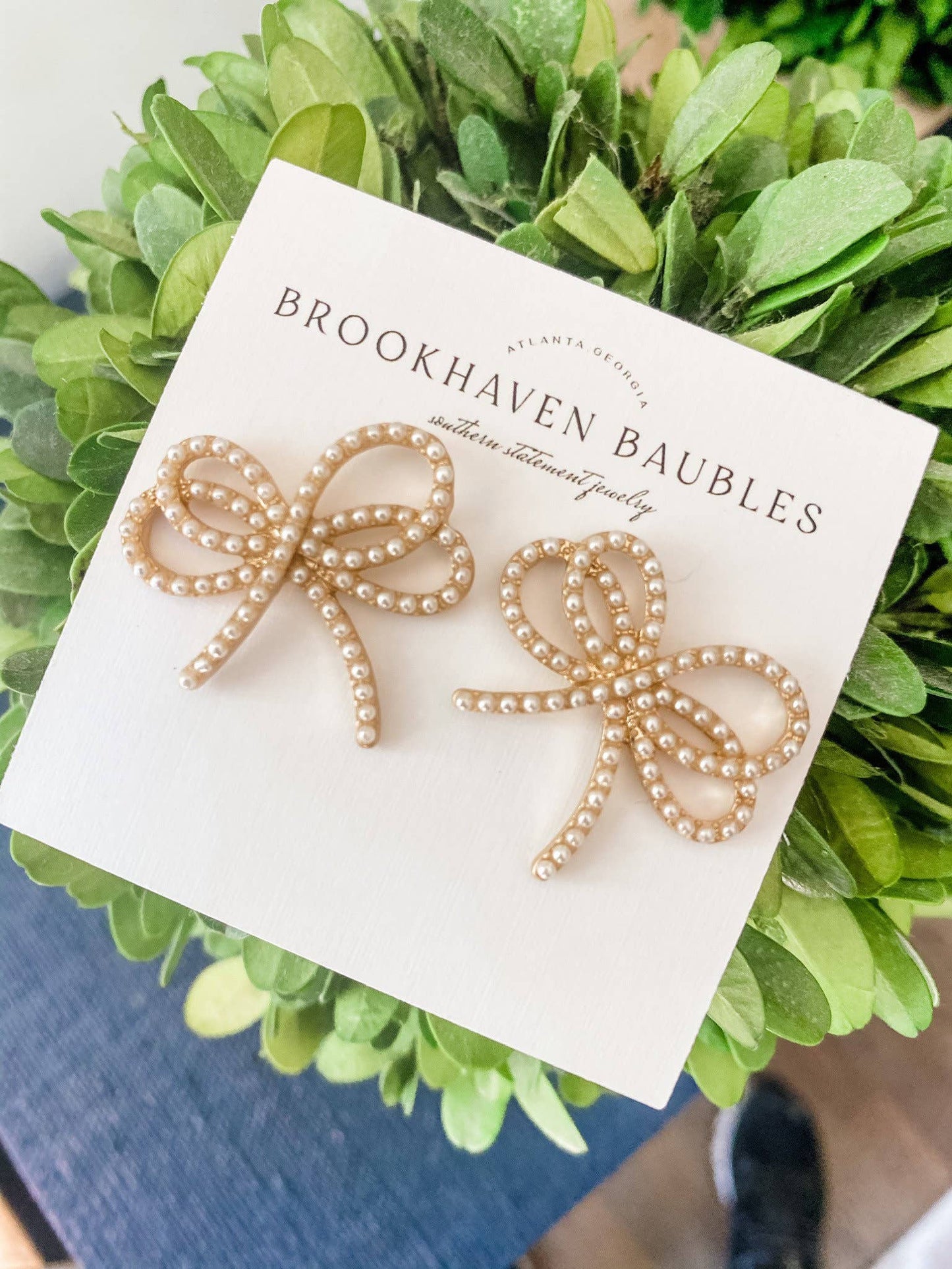Dainty Pearl Bow Earrings