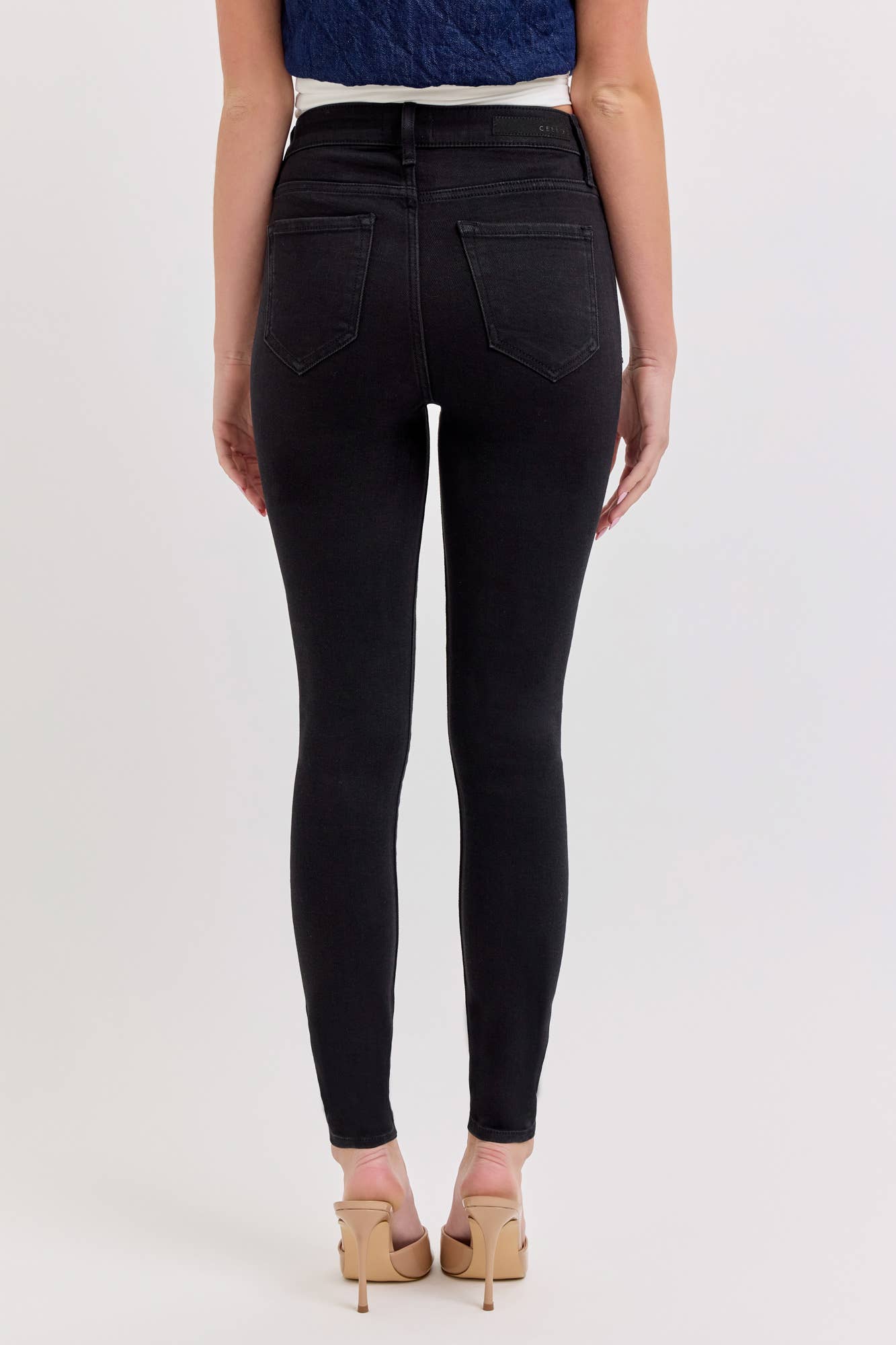 Black High Rise Ankle Skinny Jeans