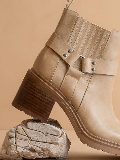 The Jayden | Khaki Motorcycle Fall Bootie