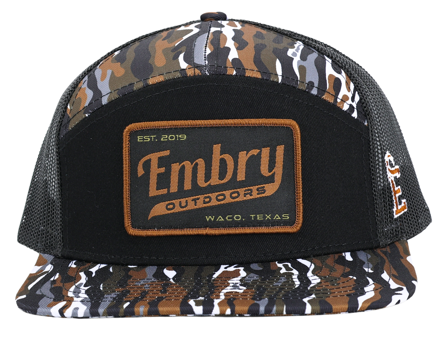 Ranch 7-Panel Retro Black Embry Hat