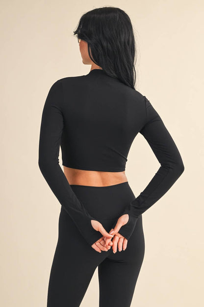 Performance Fitted Crop Pullover with Half Zip