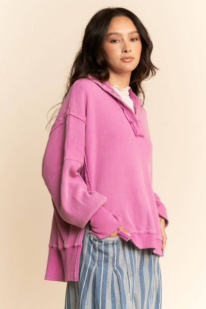 PLUS BUTTON HENLEY TOP