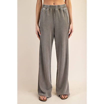 MINERAL WASHED WIDE LEG SWEATPANTS