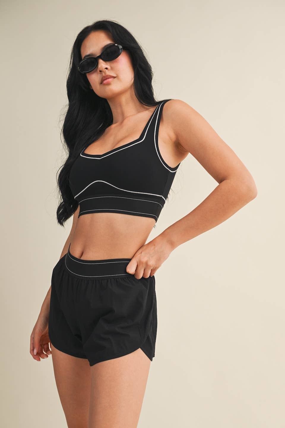 Contrast Thread Sports Bra