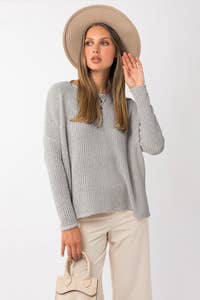 BASIC SIDE SLIT SWEATER