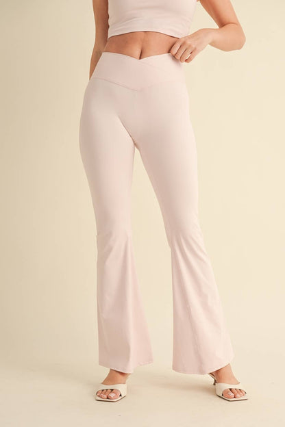 High Waist Crossover Flare Legging