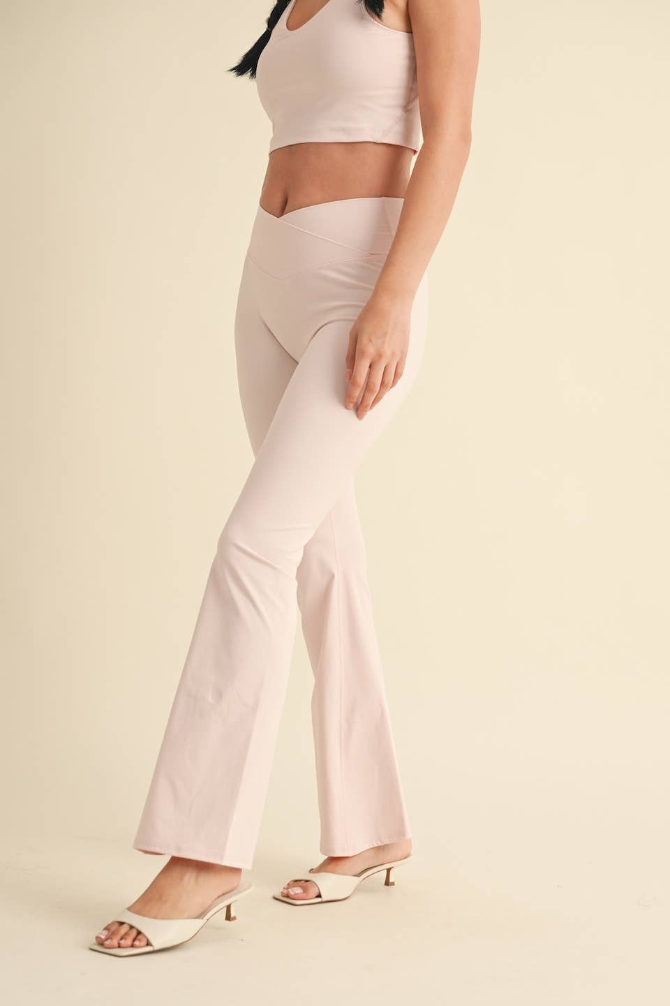 High Waist Crossover Flare Legging