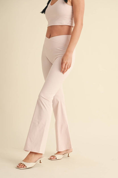 High Waist Crossover Flare Legging