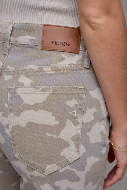 Tan Camo Mid Rise Jeans
