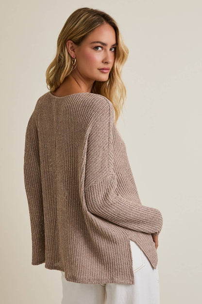 BASIC SIDE SLIT SWEATER