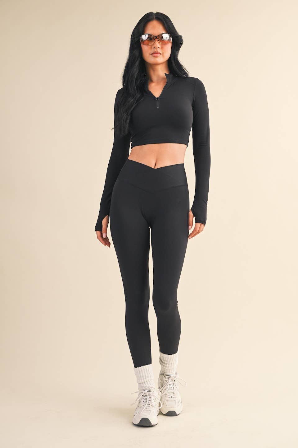 Performance Fitted Crop Pullover with Half Zip