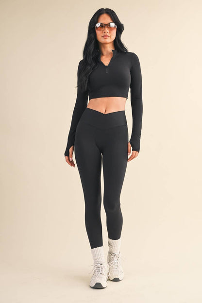 Performance Fitted Crop Pullover with Half Zip