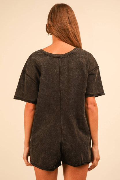 Mineral Washed Oversized Romper