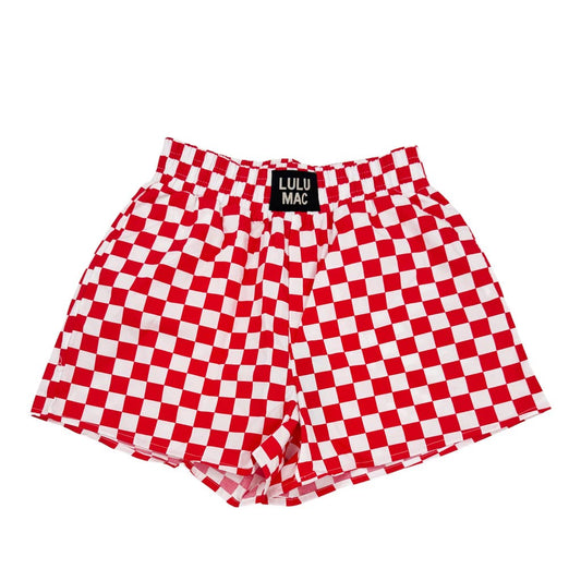 RED WHITE CHECKER BOXERS