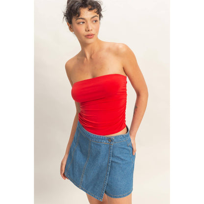 Ruched Bandeau Top