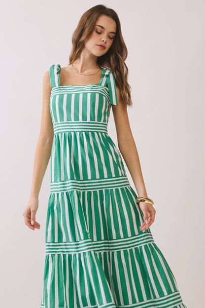 Green Striped Maxi