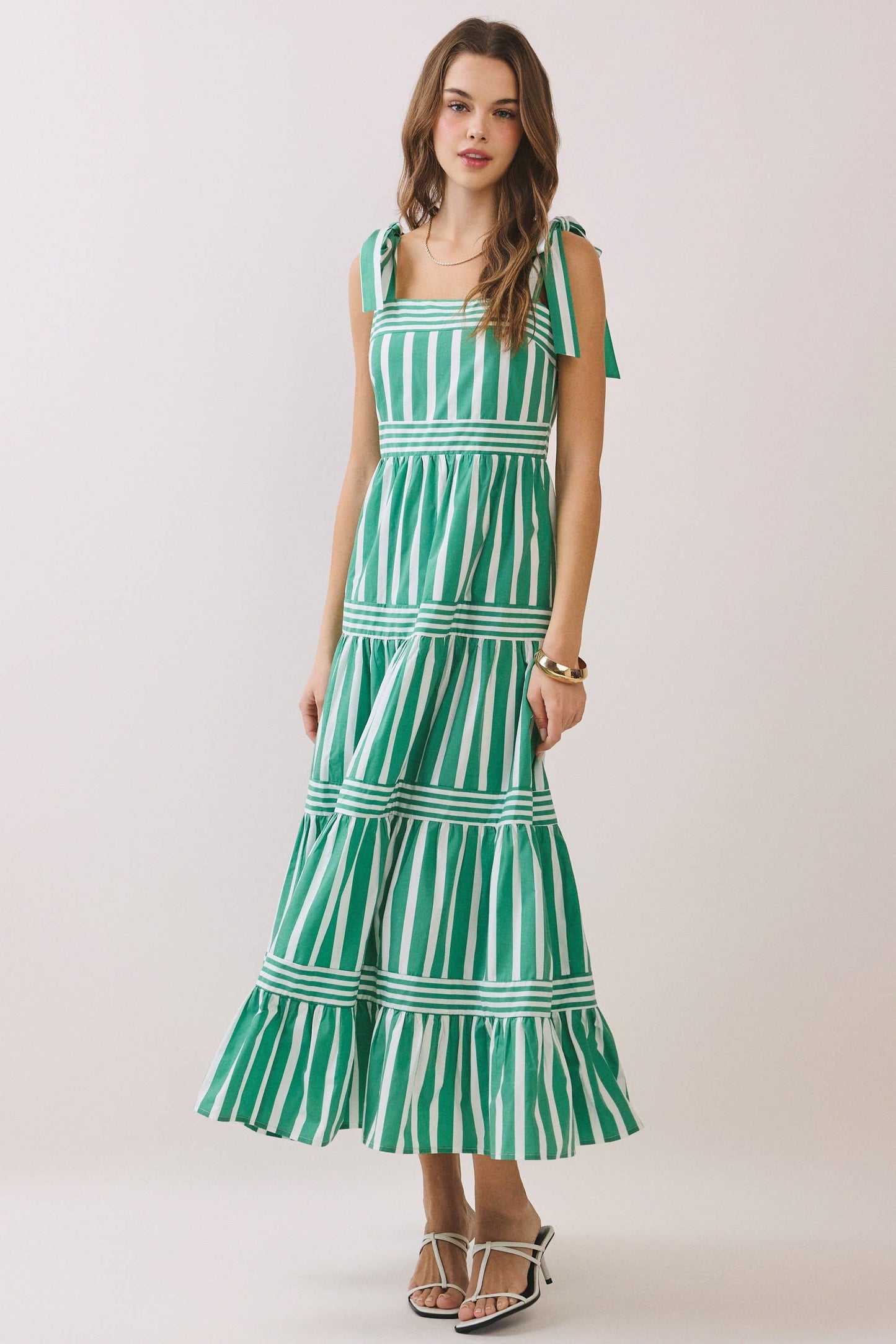 Green Striped Maxi